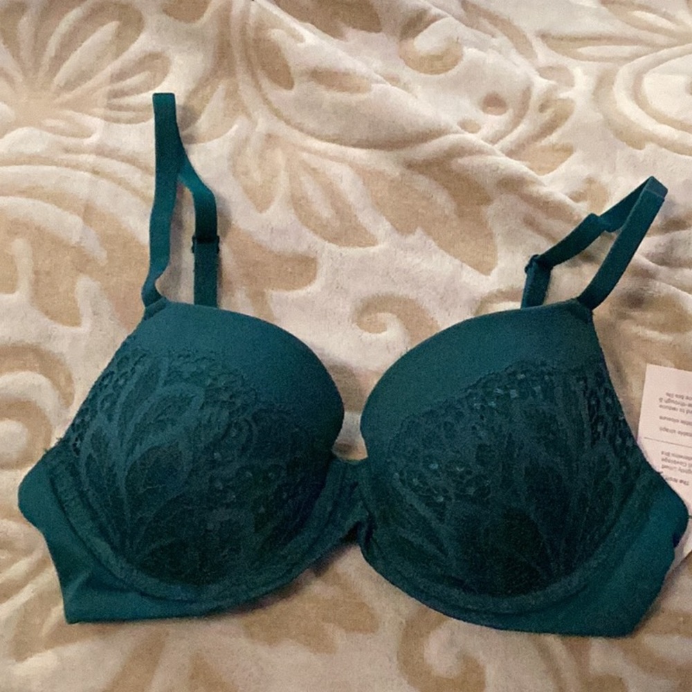 Size 32B The Icon Green Lightly Line, Full Coverage, Underwire Bra